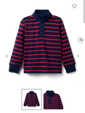 Janie and Jack Navy and Red Striped Pullover